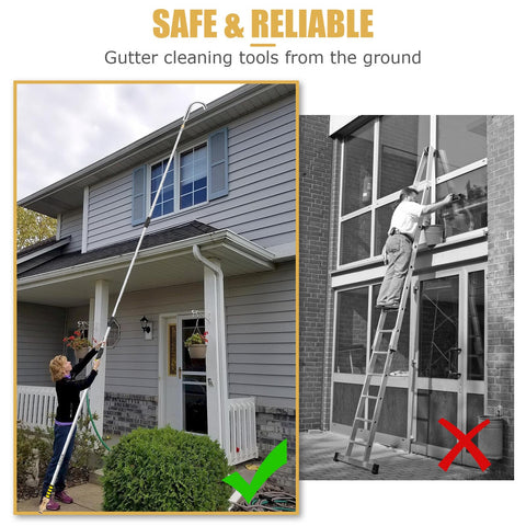 POOPLE leak-proof connection with rubber washers prevents leaks during gutter work