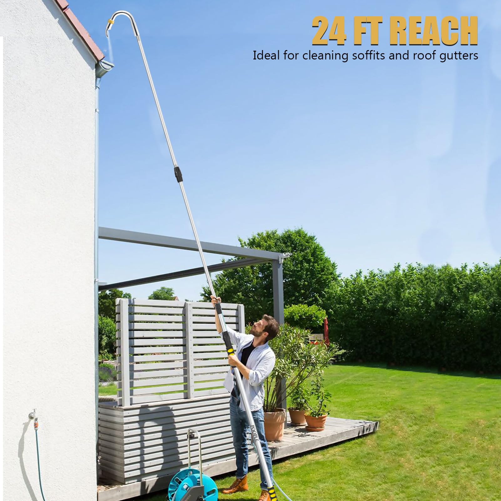 POOPLE rotating nozzle directs water precisely for efficient debris removal