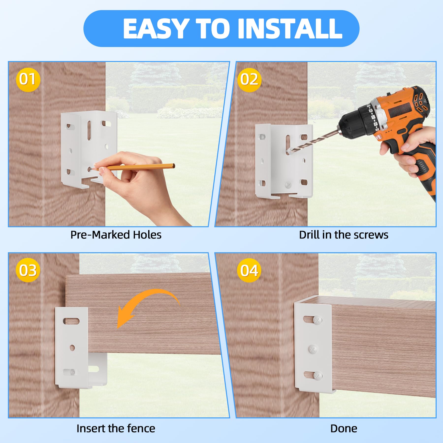 POOWEE 8-bracket kit with 80 screws for replacement