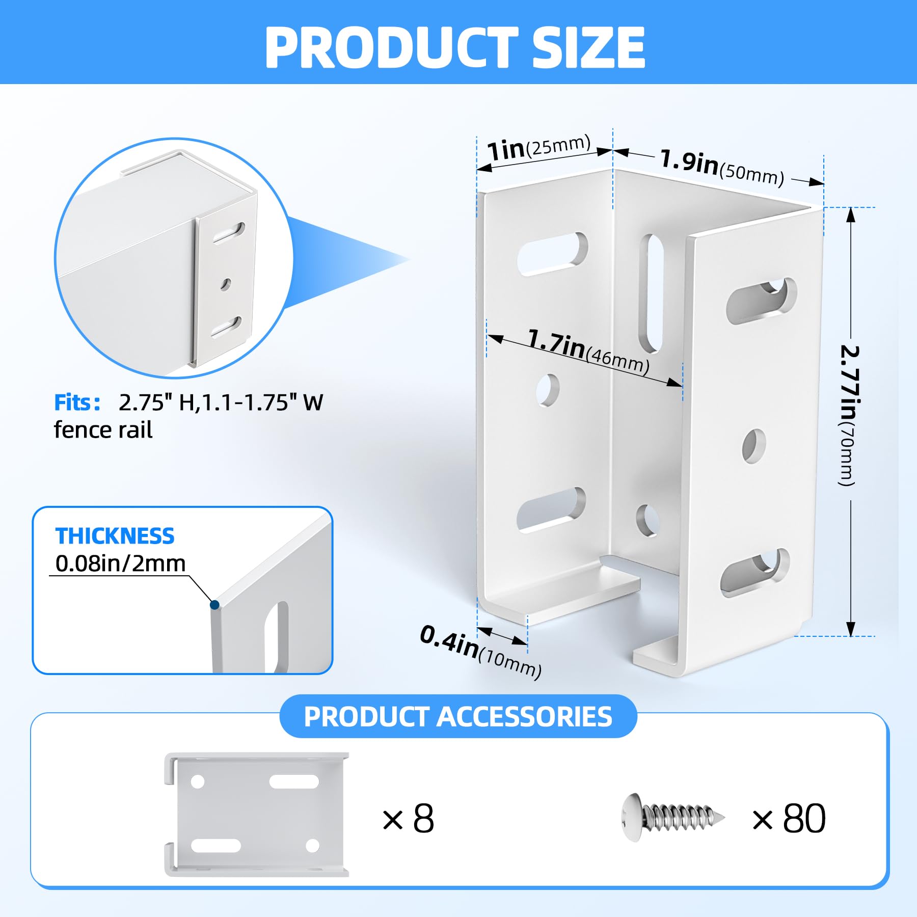 POOWEE bracket with wide holes for precise adjustment