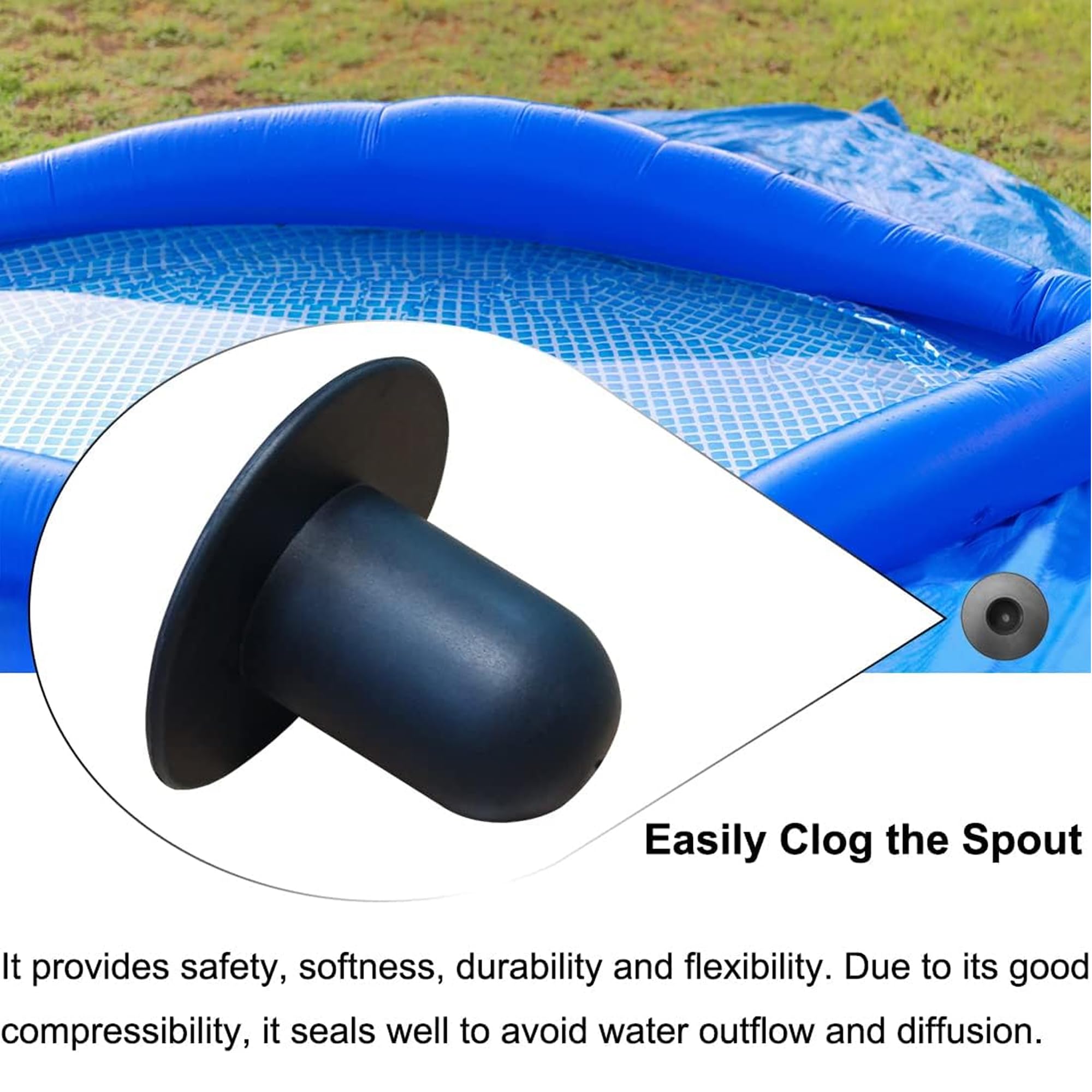 Popbee compact plugs store-ready for on-site pool maintenance