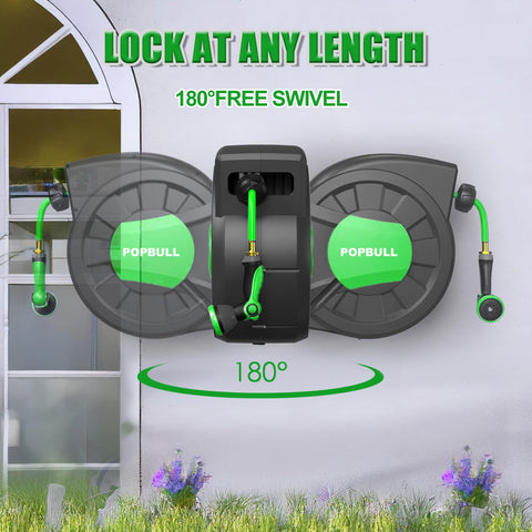 POPBULL wall-mount bracket enabling 180-degree swivel for versatile watering.
