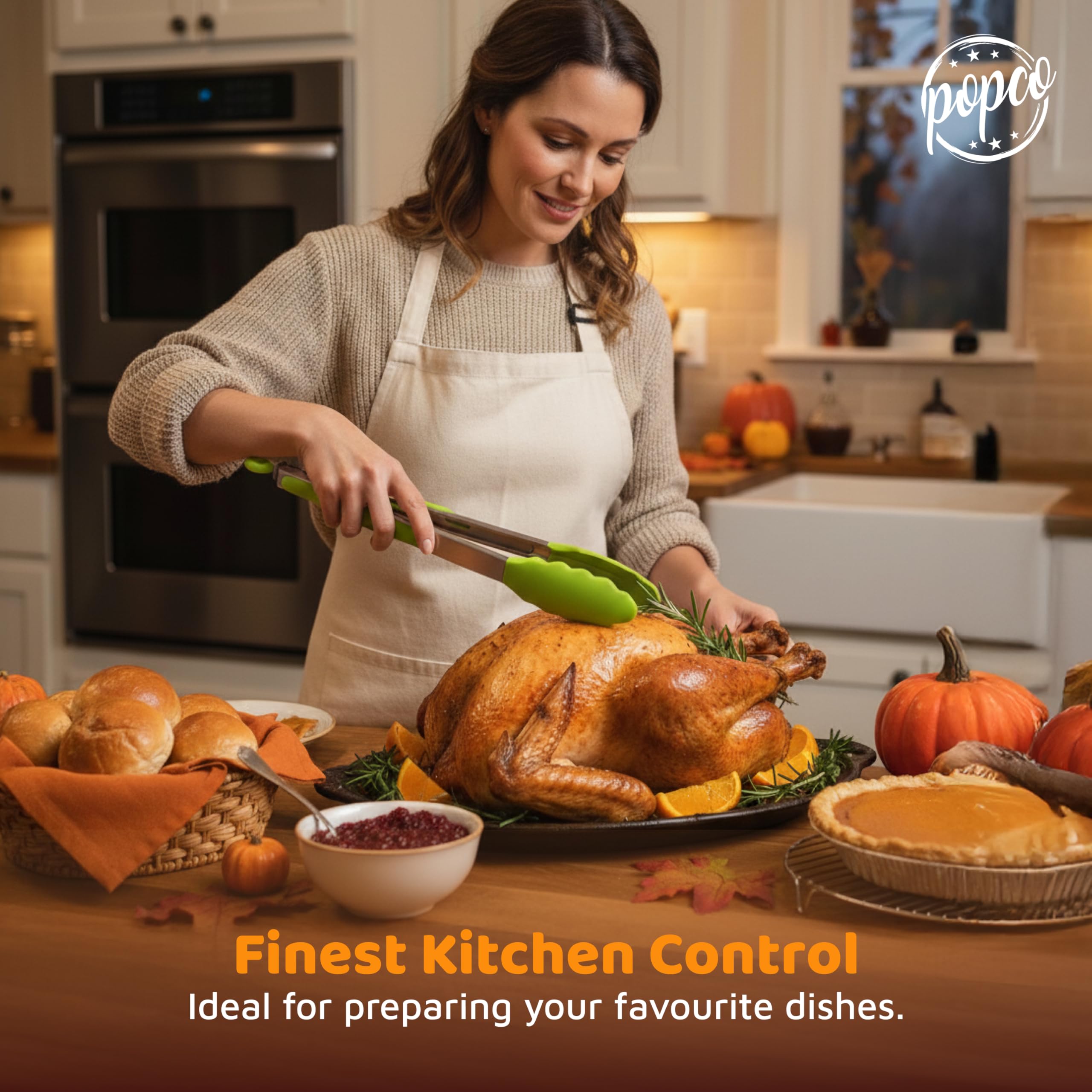 POPCO 9-inch tongs ideal for grilling and tossing salads evenly.