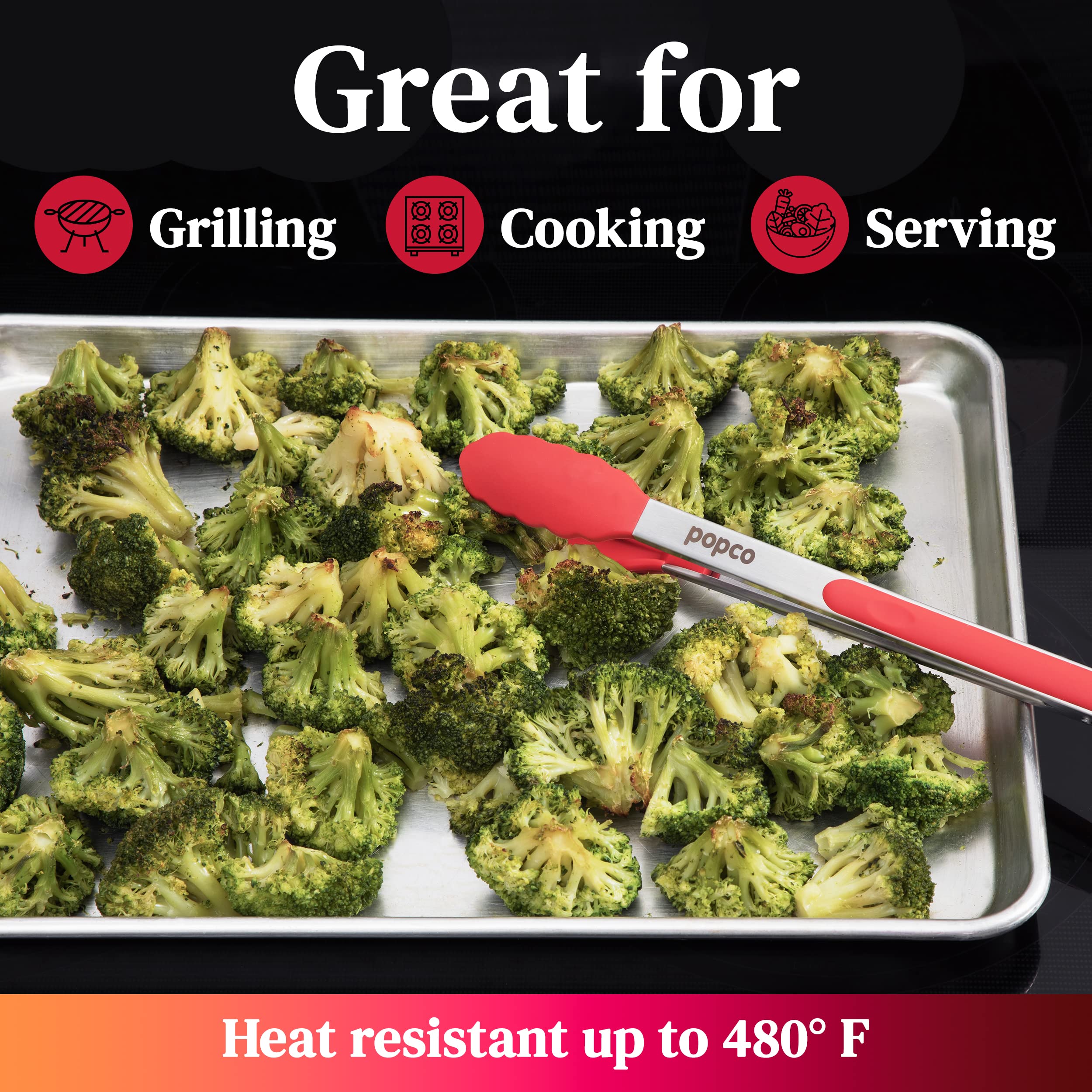 POPCO locking mechanism keeps tongs secure when stored.
