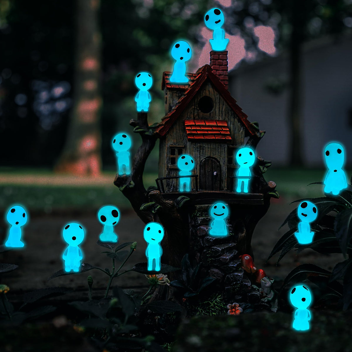 POPKER glow ghost miniature for garden decor at night, enhanced ambiance