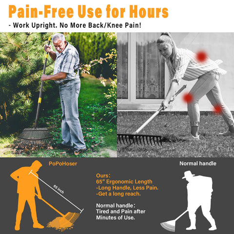 PoPoHoser adjustable 5ft handle supports comfortable gardening posture.