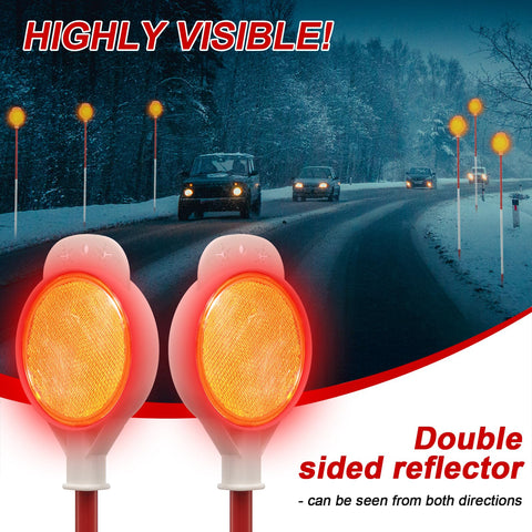 PoPoHoser driveway markers show night visibility with reflective surfaces at night.