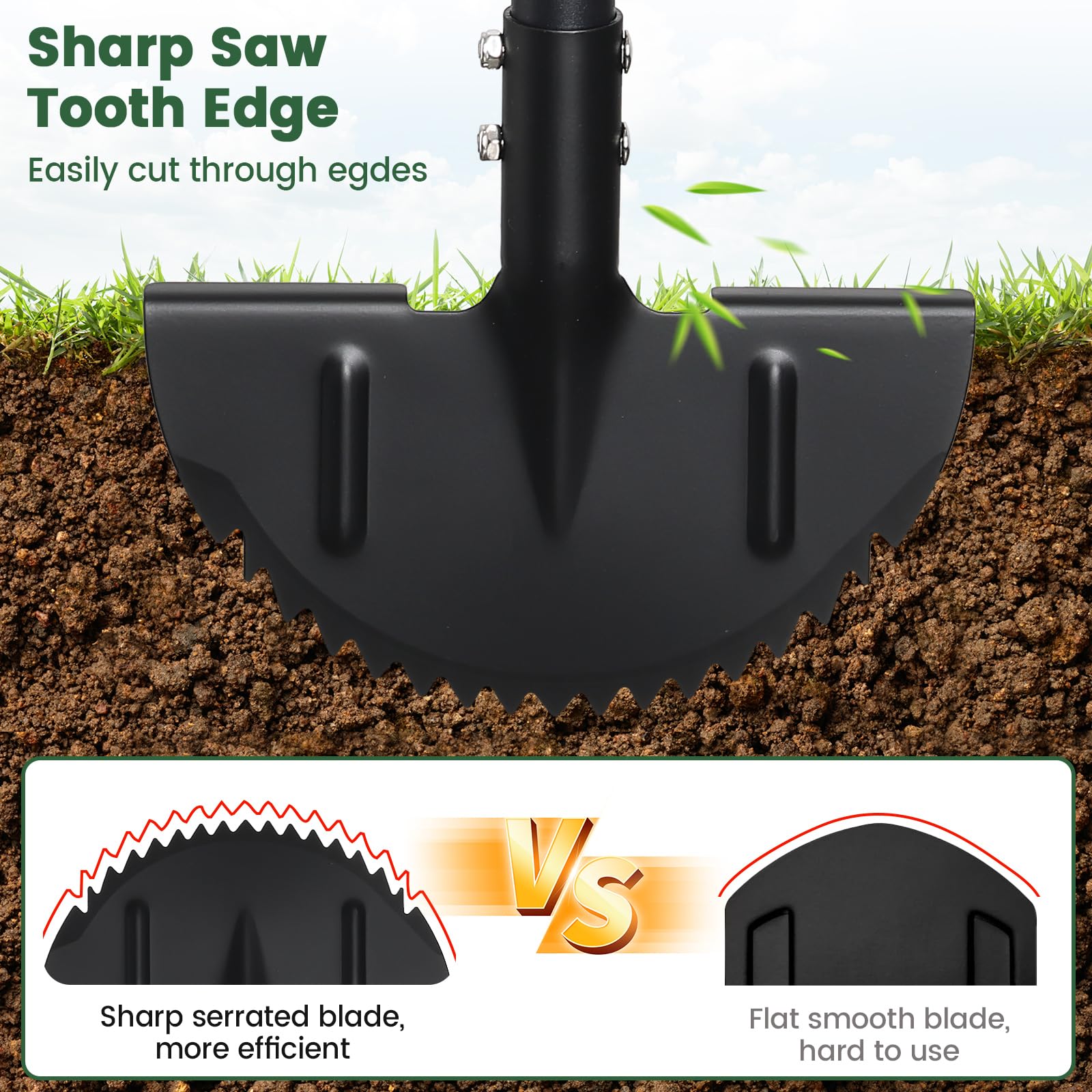 PoPoHoser Edger with extended handle 38-49in for comfortable edging