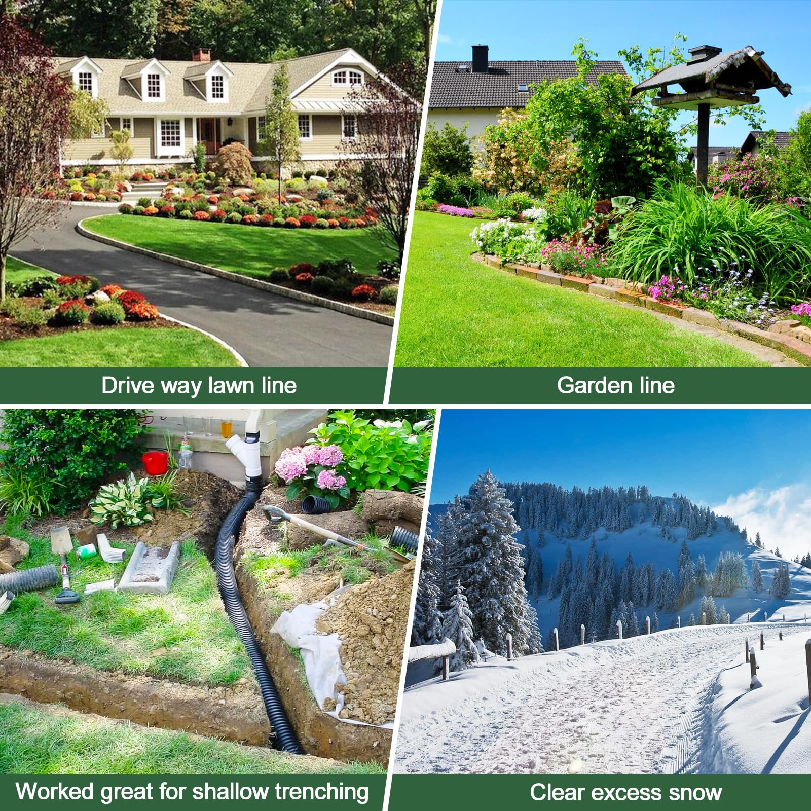 PoPoHoser Edger shown edging sidewalks for neat borders and low effort