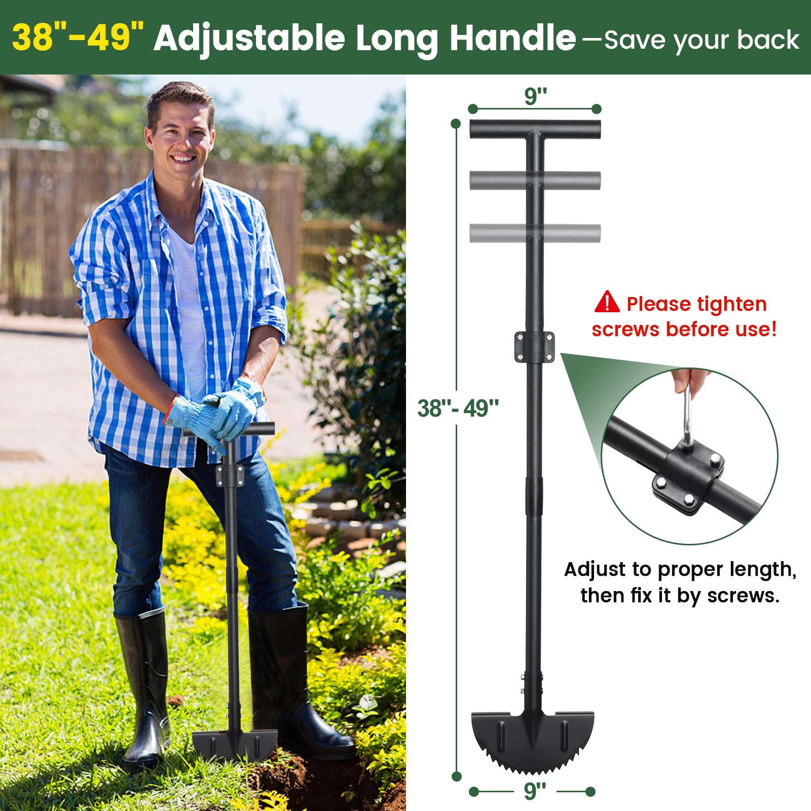 PoPoHoser Edger featuring T-grip handle for secure control