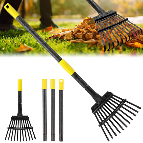 PoPoHoser leaf rake with 11 tines for efficient leaf collection
