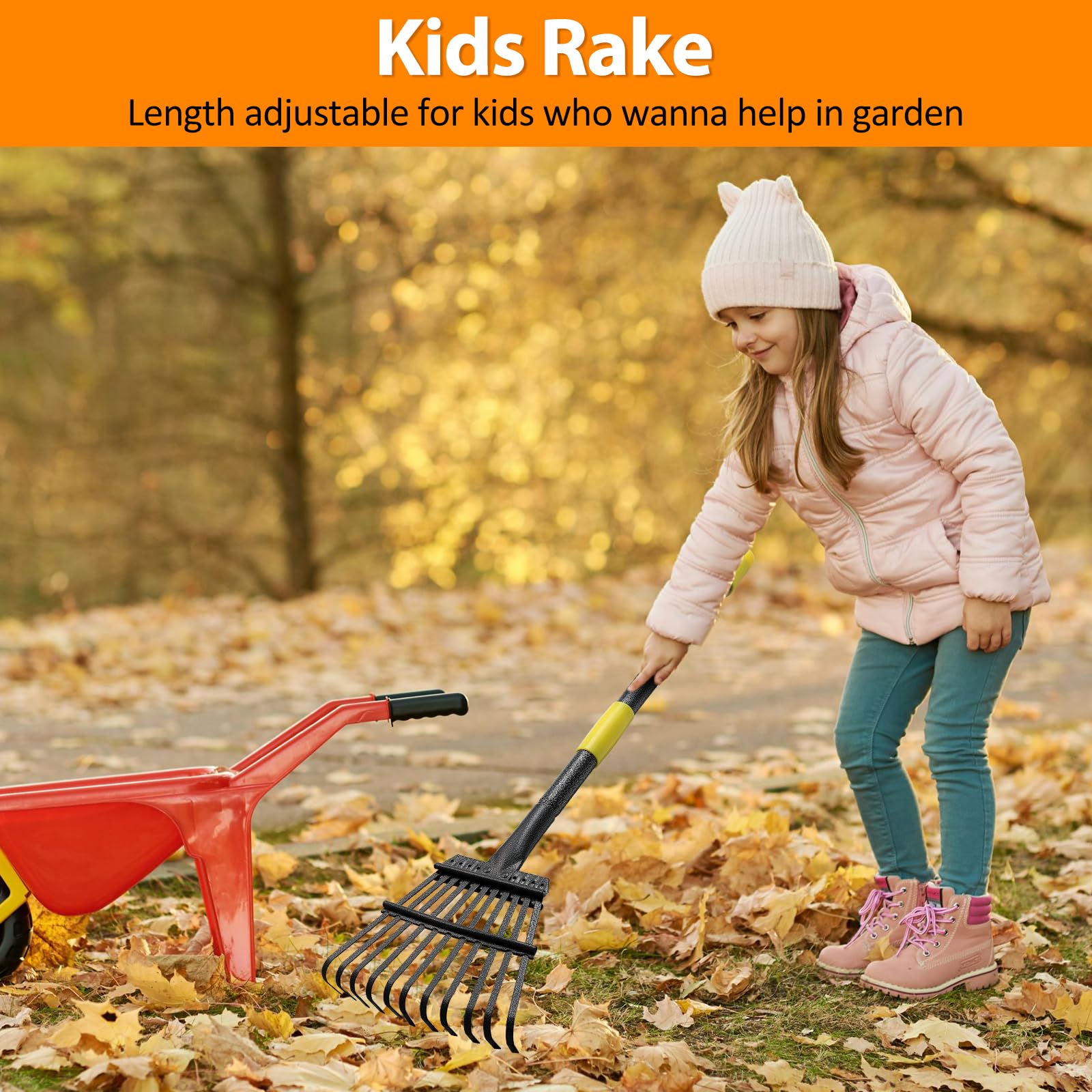PoPoHoser multi-use rake handles leaves, grass, and debris