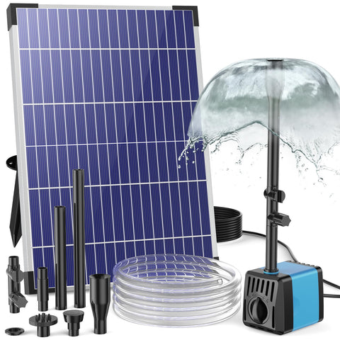 POPOSOAP 10W solar panel powering a quiet outdoor fountain