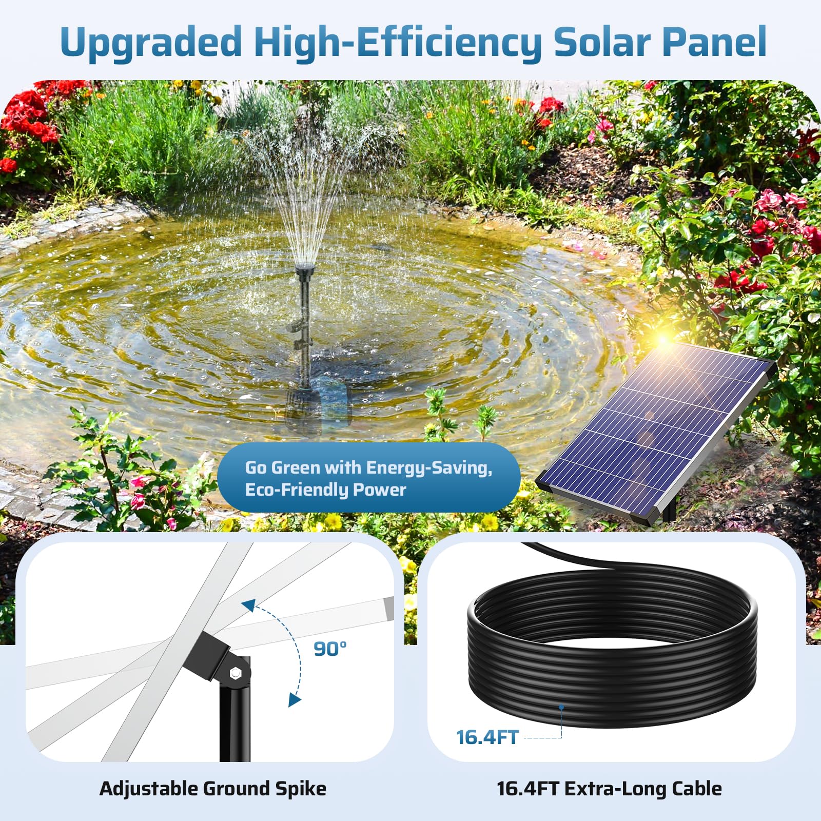 POPOSOAP 120GPH fountain pump for reliable water movement in ponds