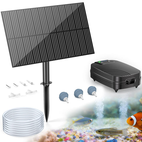 POPOSOAP 2W solar pond aerator with separated panel for safe outdoor setup.
