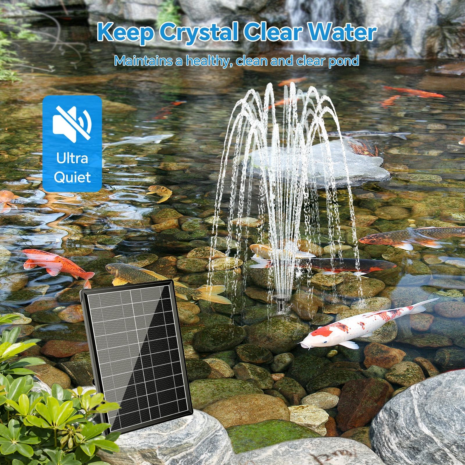 POPOSOAP 3000mAh battery backup extends fountain use on cloudy days.