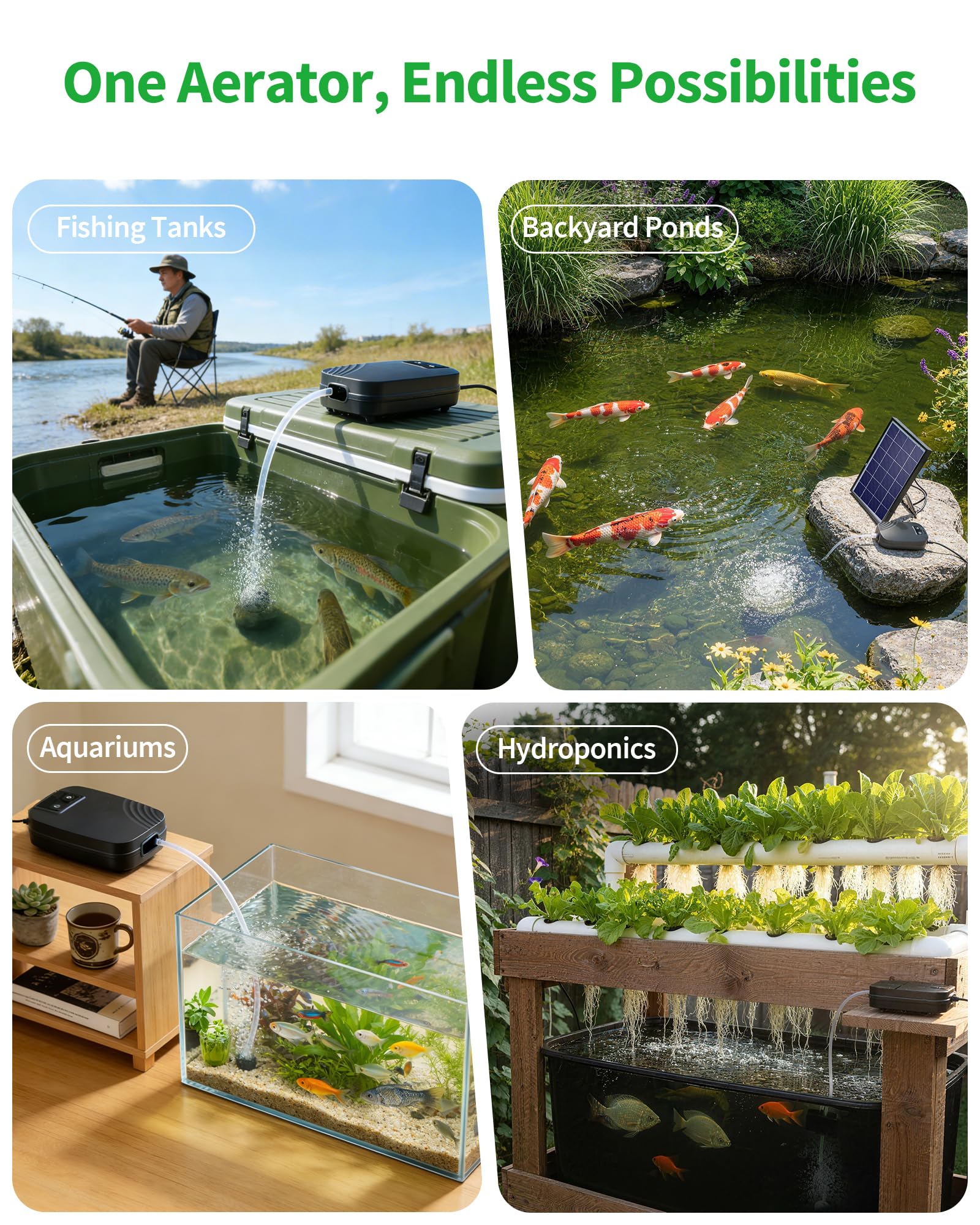 Easy installation with included hardware for quick DIY setup of POPOSOAP 4W solar aerator.