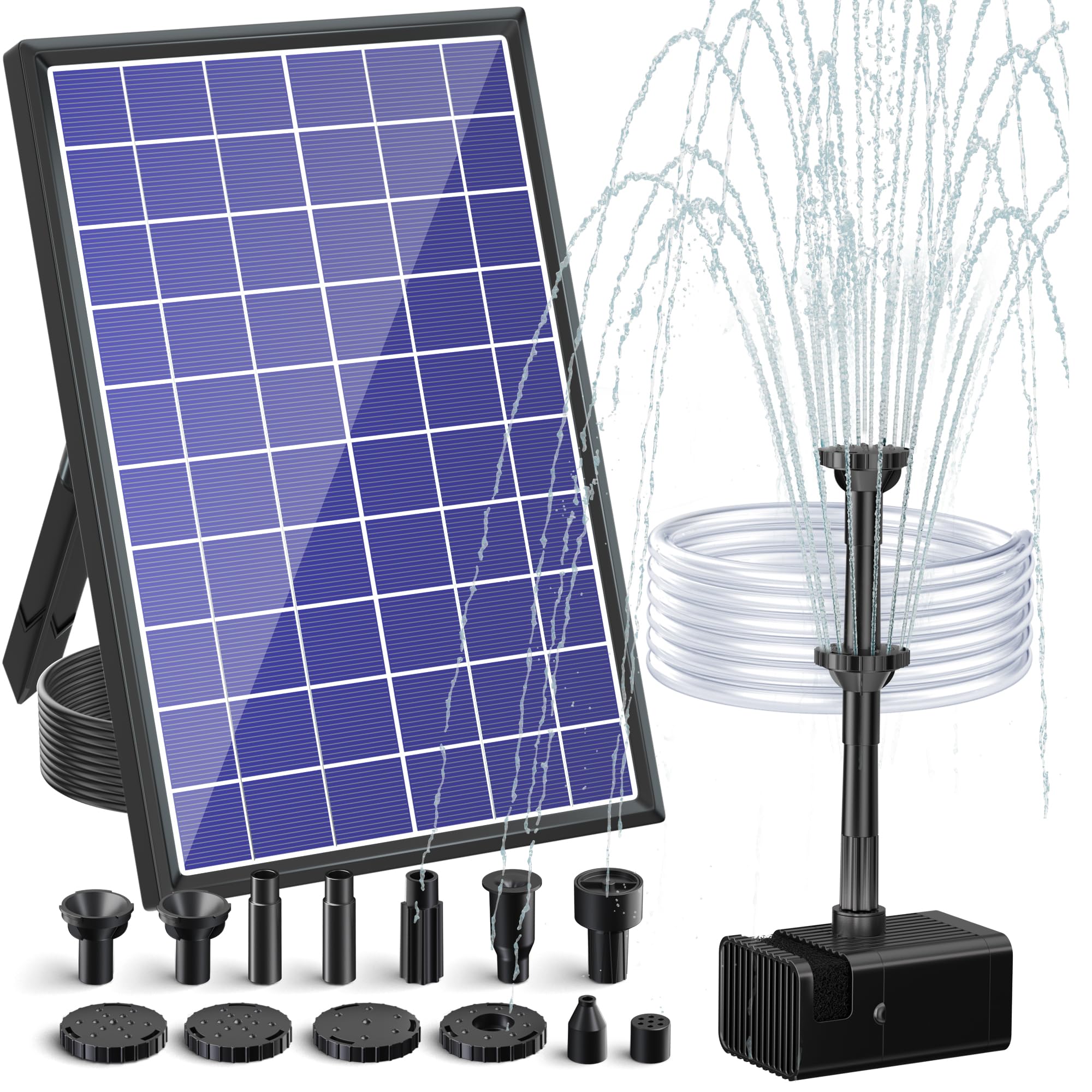 POPOSOAP 8W solar panel powering outdoor water features with steady energy.