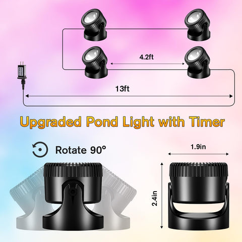 POPOSOAP easy-install pond lights plug and play for quick setup.