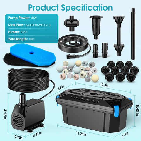 POPOSOAP filter pads, balls, and bio‑ceramic rings polish water efficiently.