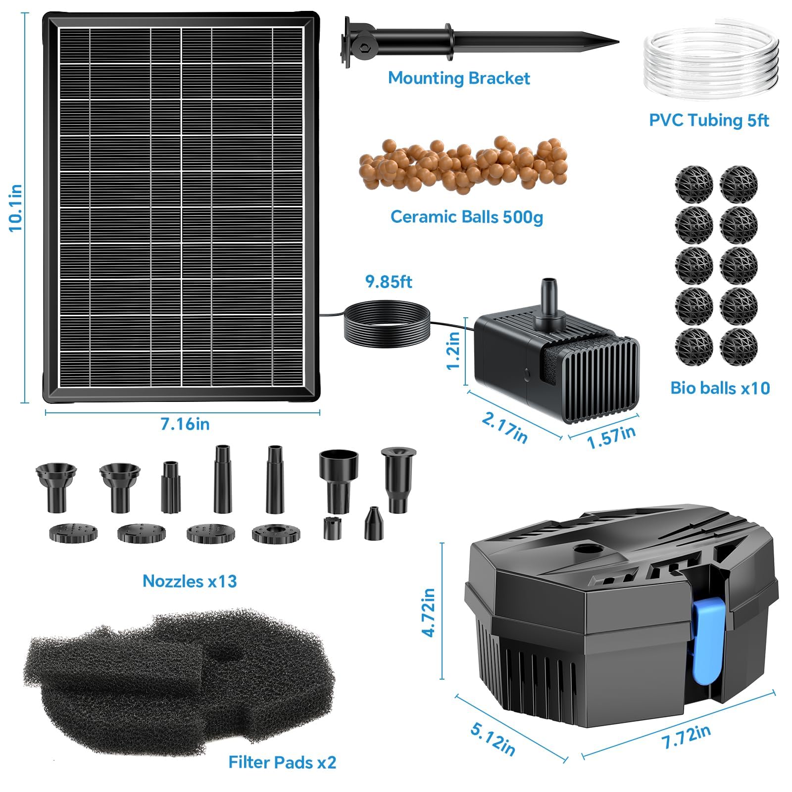 POPOSOAP fountain nozzle kit supports creative DIY water features.