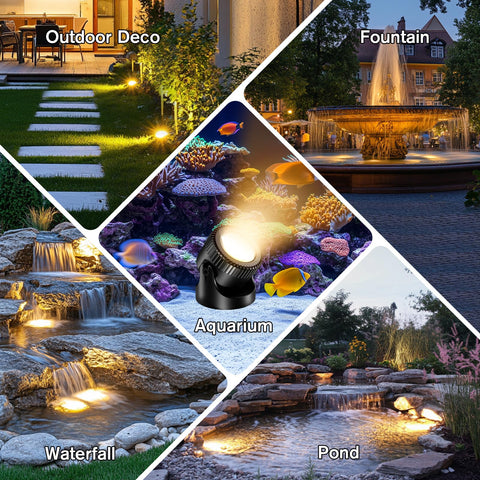 POPOSOAP IP68 waterproof pond light withstands wet conditions for durable outdoor use.