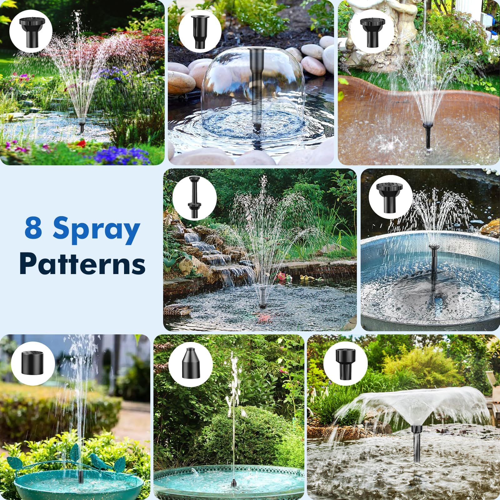 POPOSOAP eight nozzle set enabling diverse fountain styles