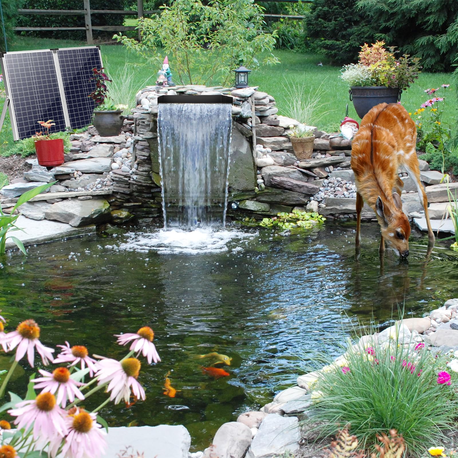 POPOSOAP 304 stainless steel waterfall spillway for durable outdoor elegance.