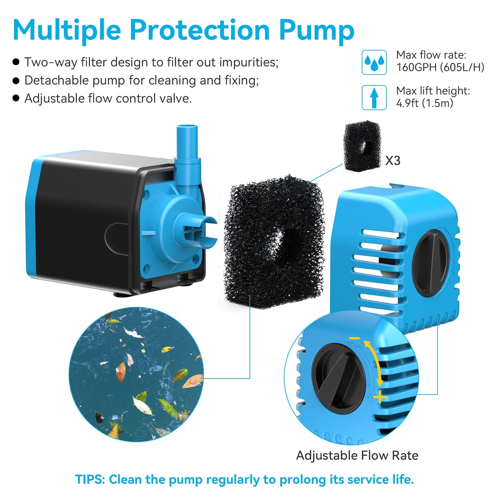 POPOSOAP pump-outlet-12in close-up, showing easy water outlet for versatile setups.