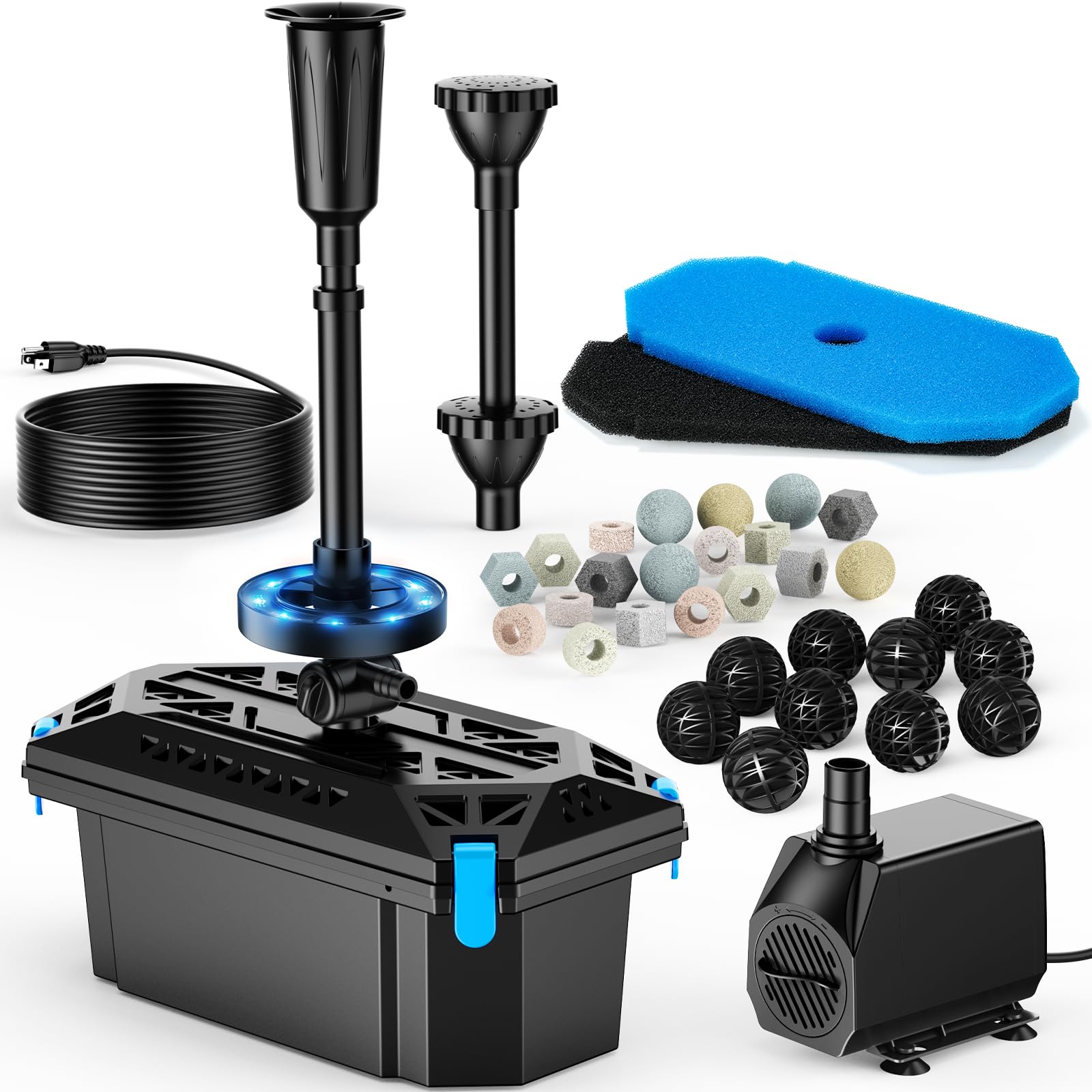 POPOSOAP RGB pond filter pump for clear water and koi health.