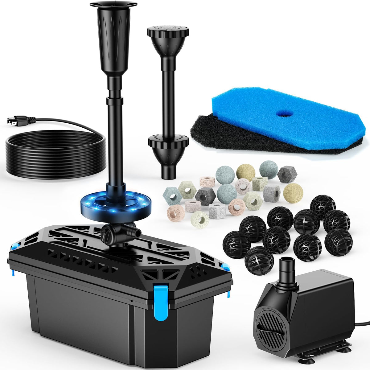 POPOSOAP RGB pond filter pump for clear water and koi health.