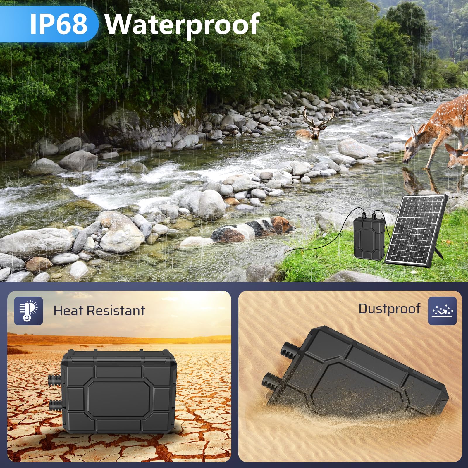 POPOSOAP solar fountain kit ready with battery backup for easy use.