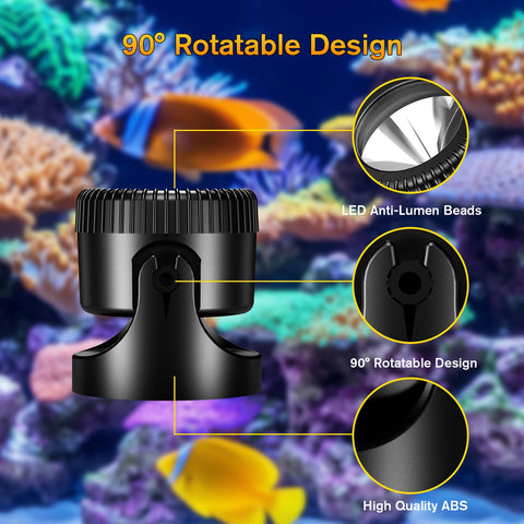 POPOSOAP underwater pond light highlights water features for nighttime ambiance.