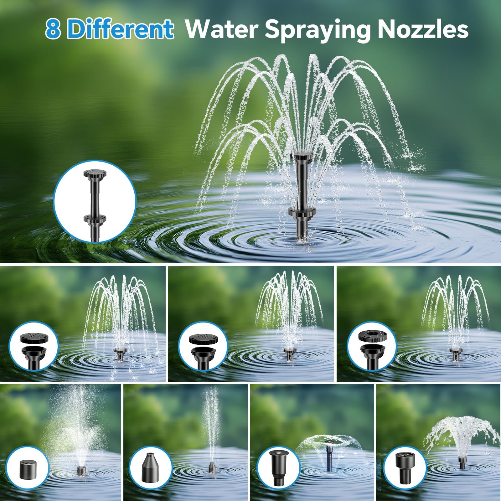 POPOSOAP water pump provides steady circulation for ponds and bird baths.