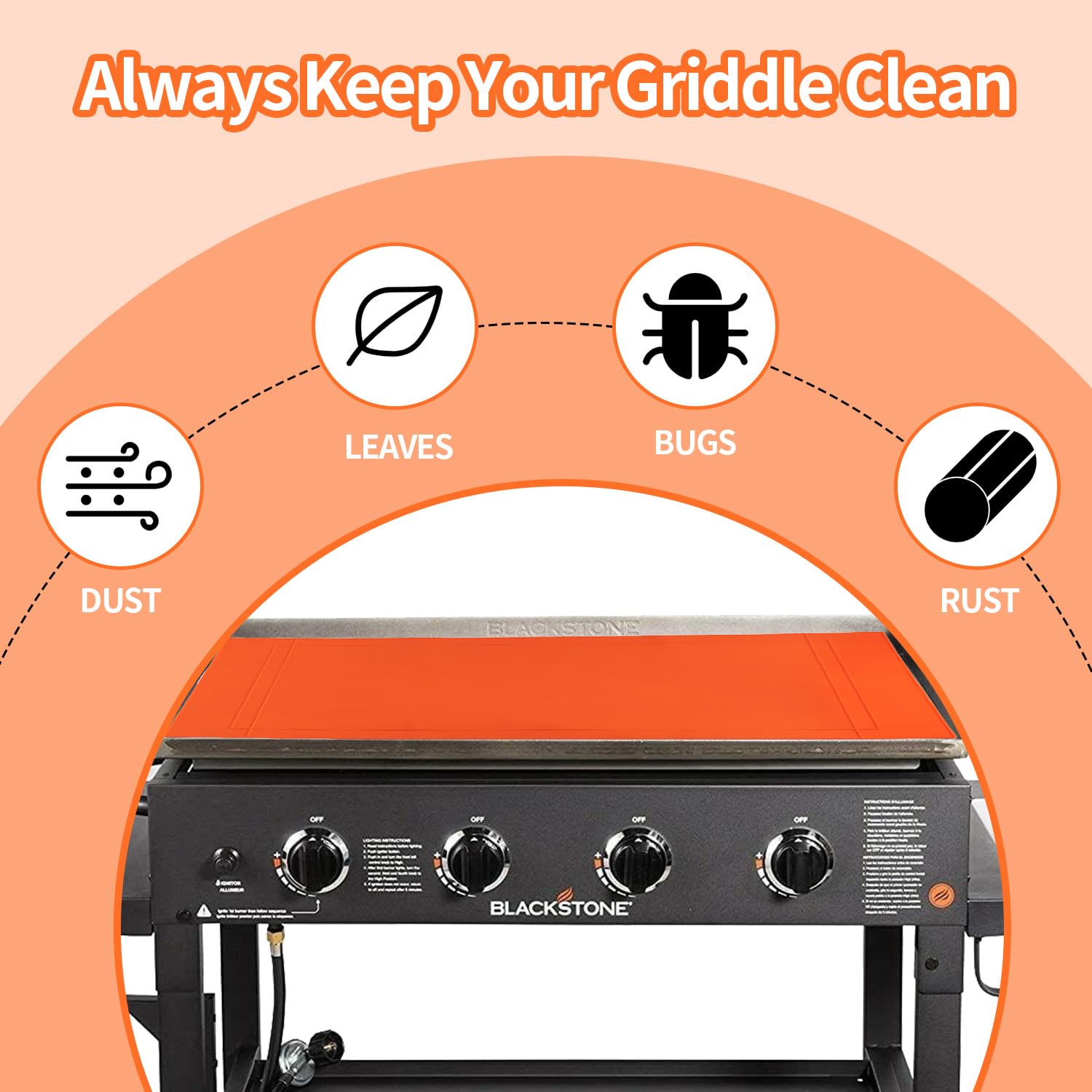 POPQEEN griddle protect mat on Blackstone 36in guards against moisture