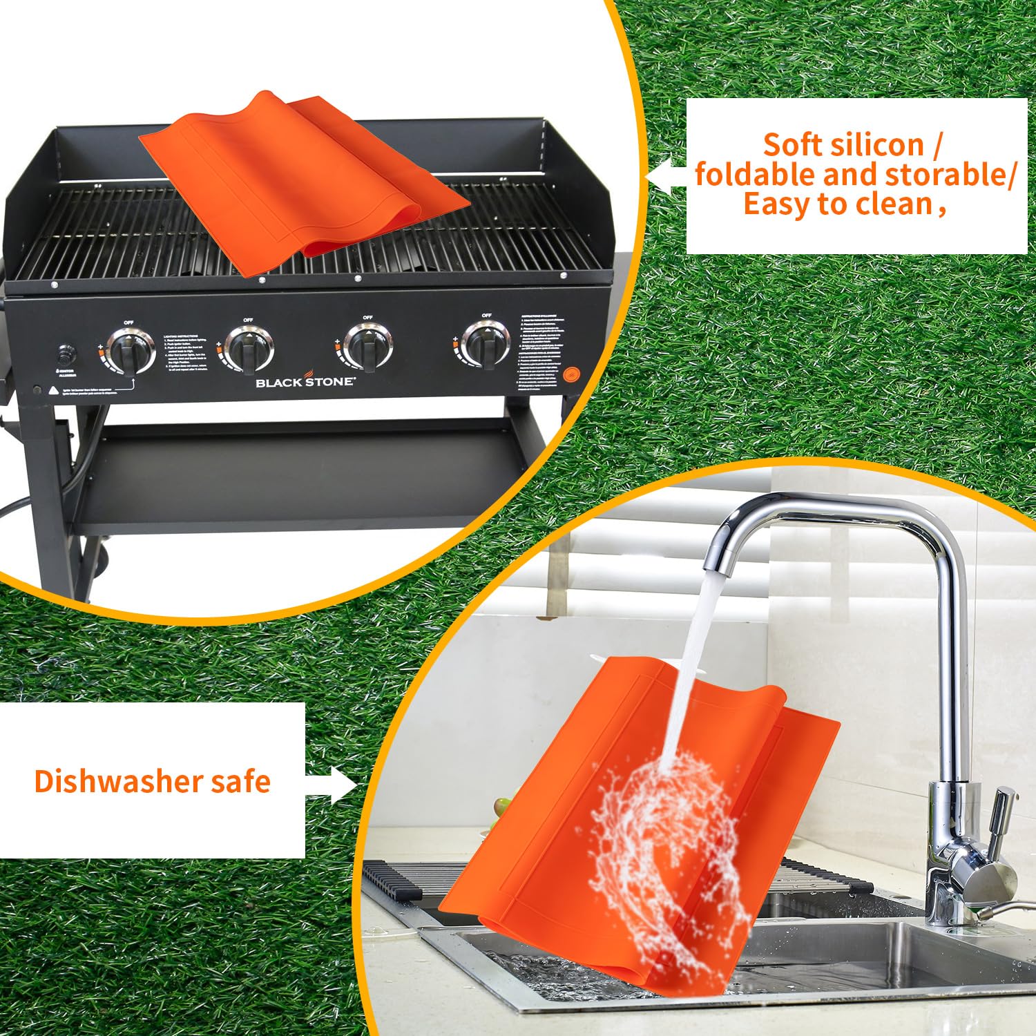POPQEEN weatherproof griddle mat withstands rain and sun for year-round protection