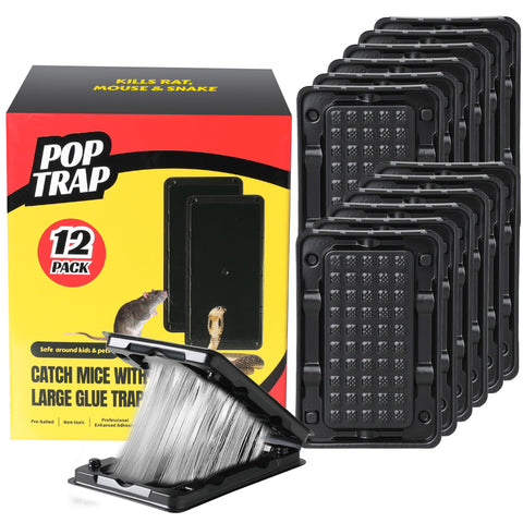 POPTRAP Rat Trap with ultra-strong glue for secure capture in tough spots.