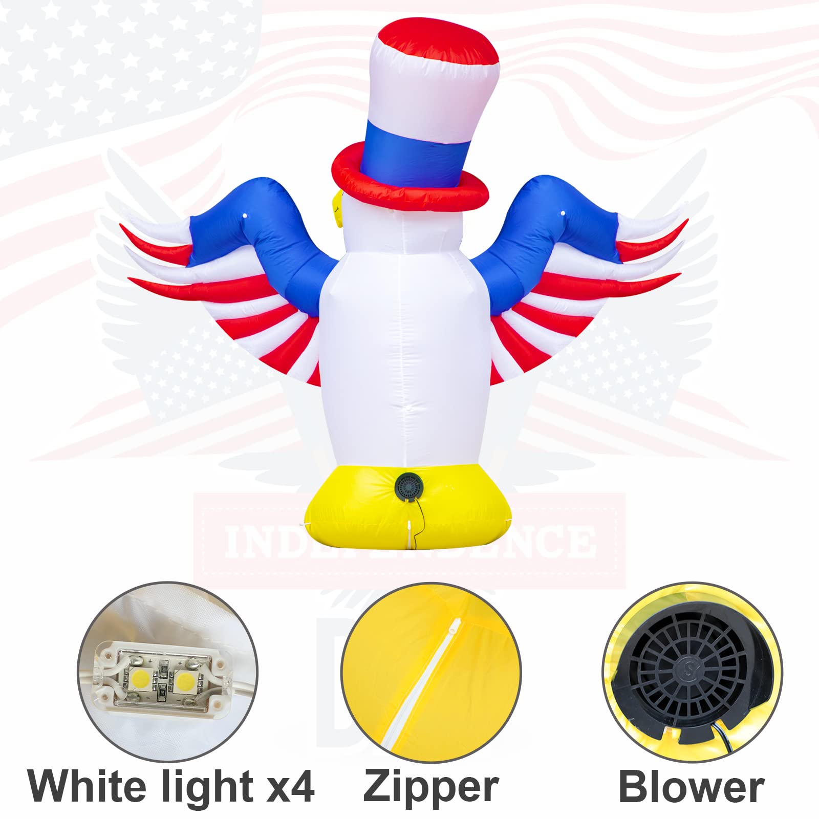Poptrend inflatable with built-in LED lights offers bright evening display for parties.