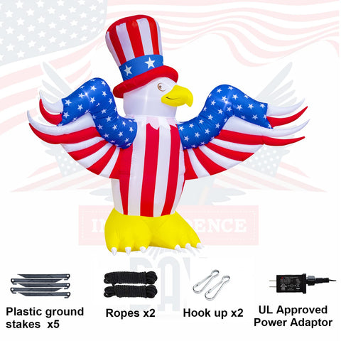 Poptrend patriotic outdoor decor inflates quickly for festive Independence Day setting.