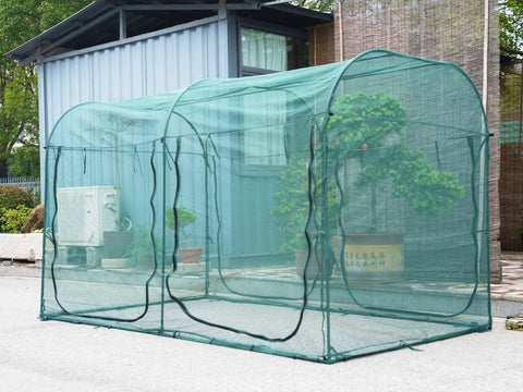 Porayhut large tunnel cover ready for garden setup and protection from birds.
