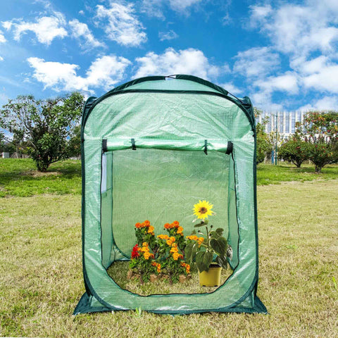 Porayhut pop up greenhouse arched roof design prevents water from pooling.