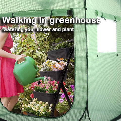 Porayhut pop up greenhouse ground stakes stabilize against wind.