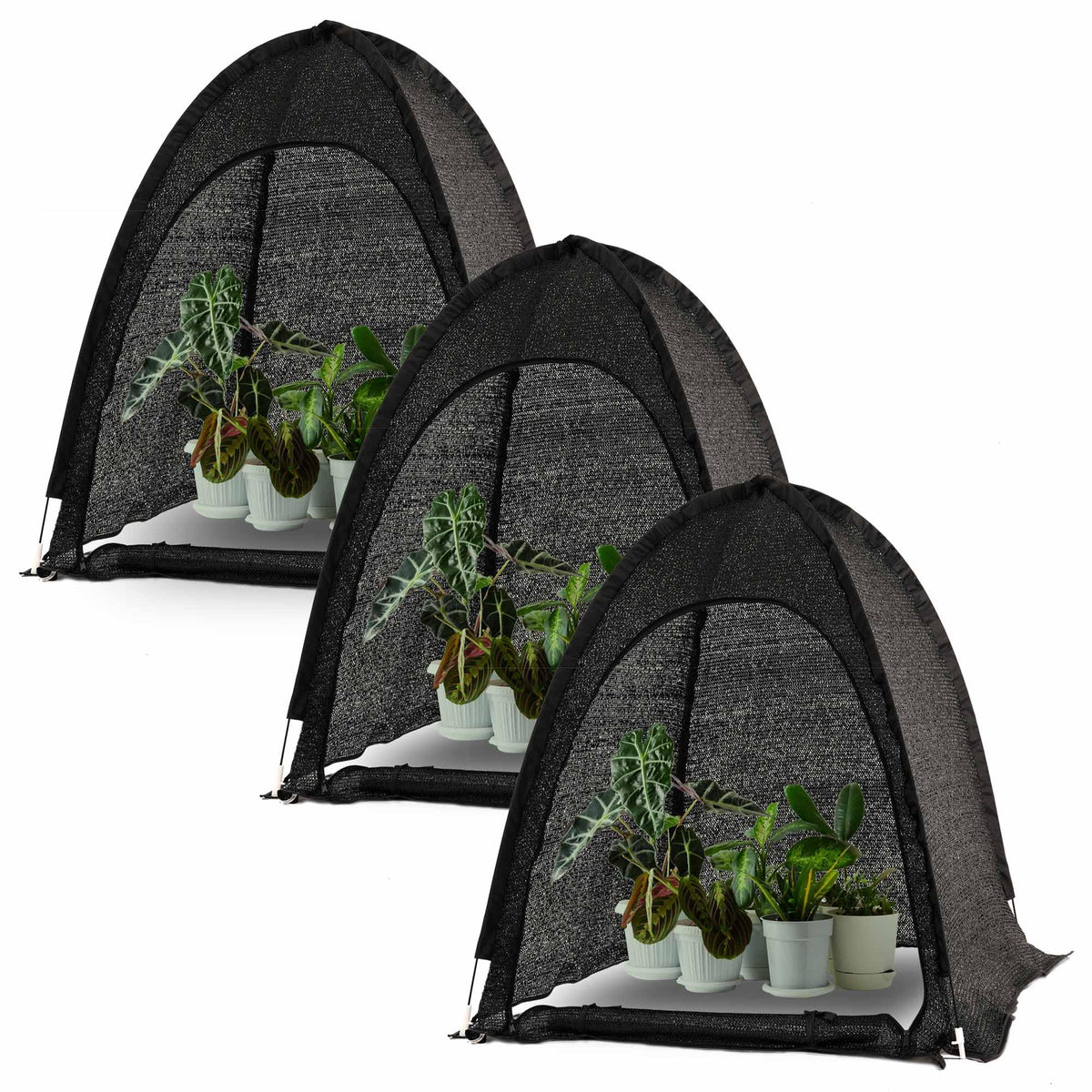 Porayhut pop-up sunshade front view blocks UV for garden pots