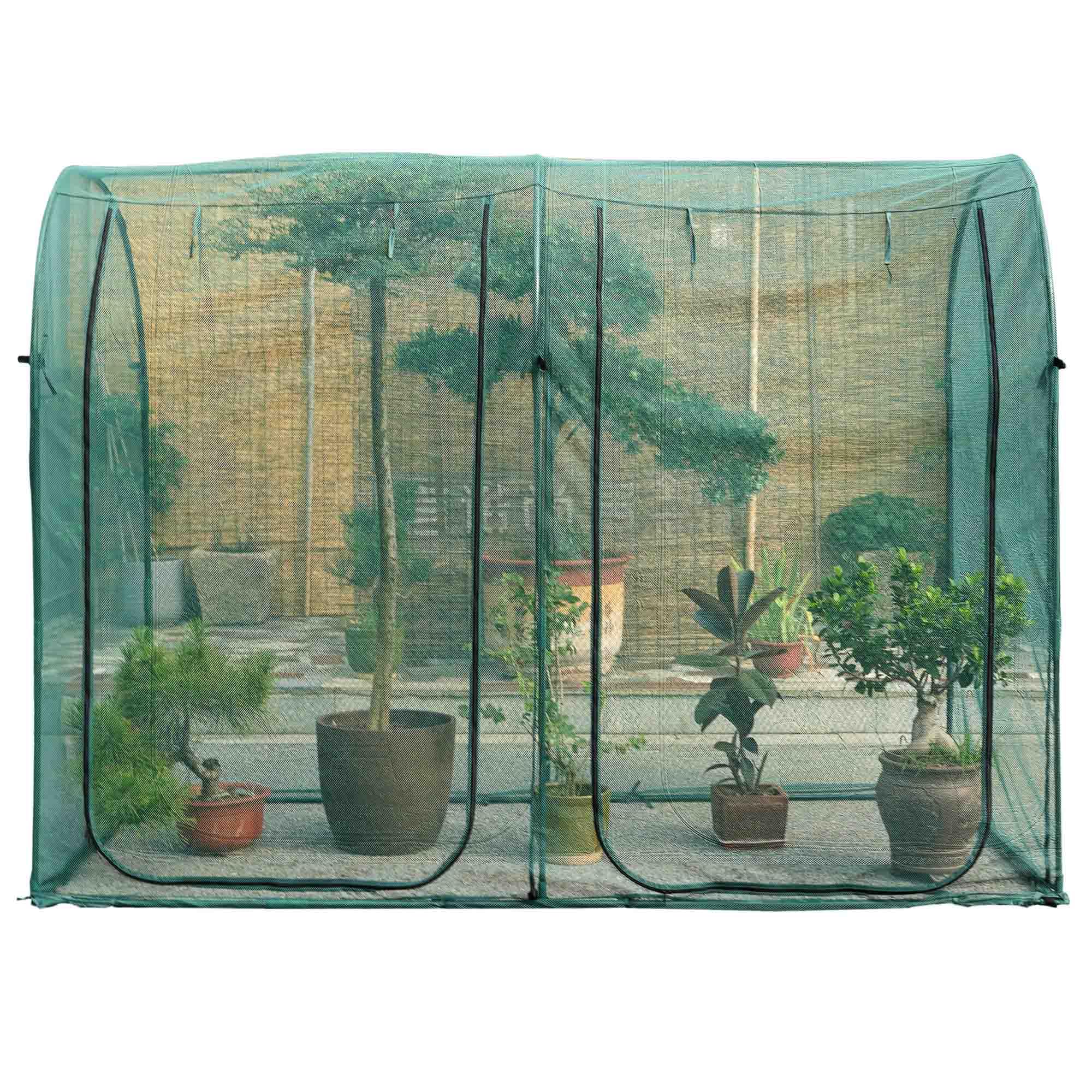 Porayhut tunnel netting cover front view protecting vegetables and fruit crops from birds