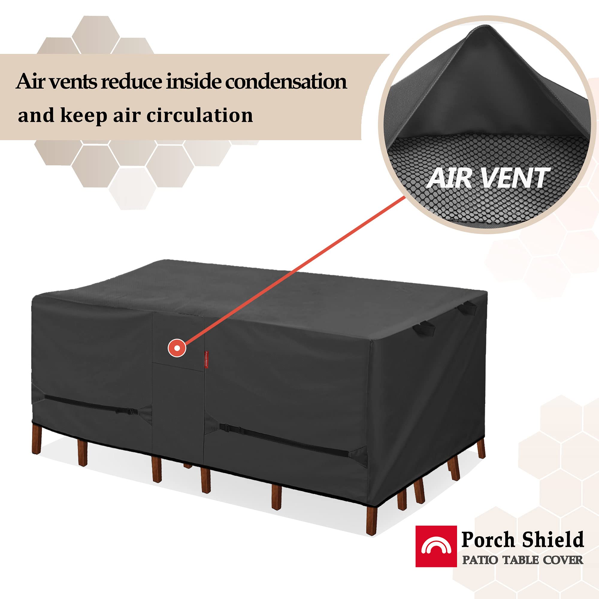 Porch Shield adjustable click-close straps provide a snug fit