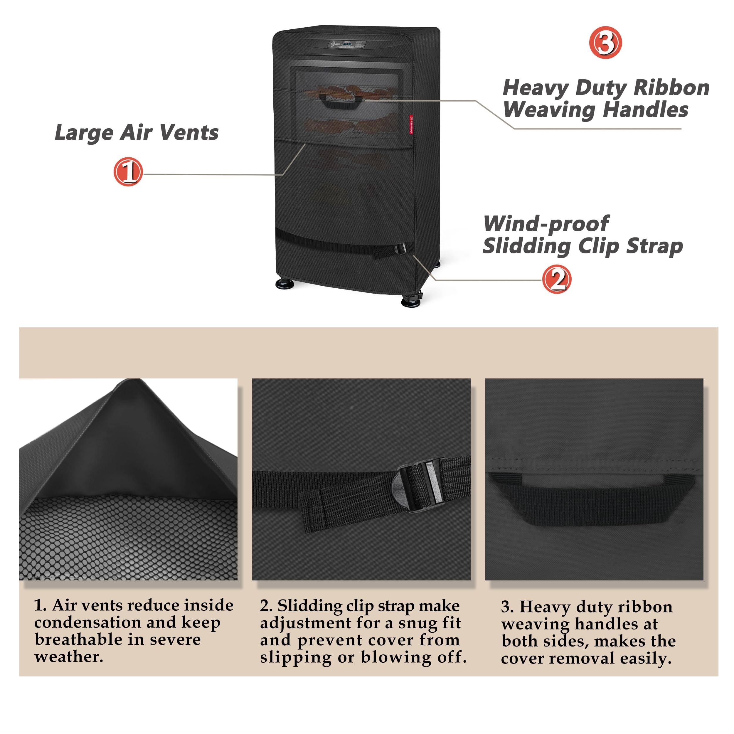 Porch Shield large air vents reduce internal condensation.