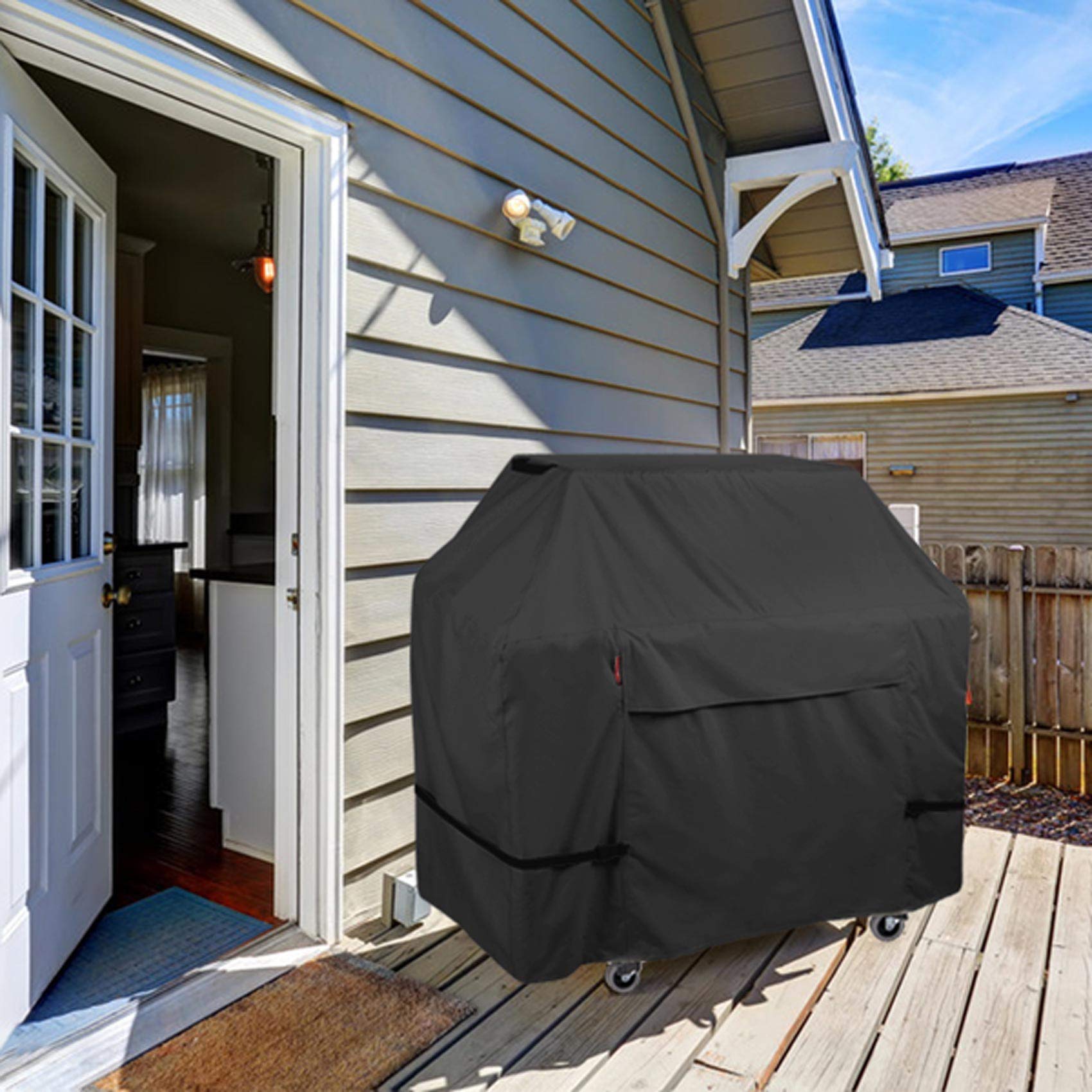 Porch Shield black finish resists fading over seasons