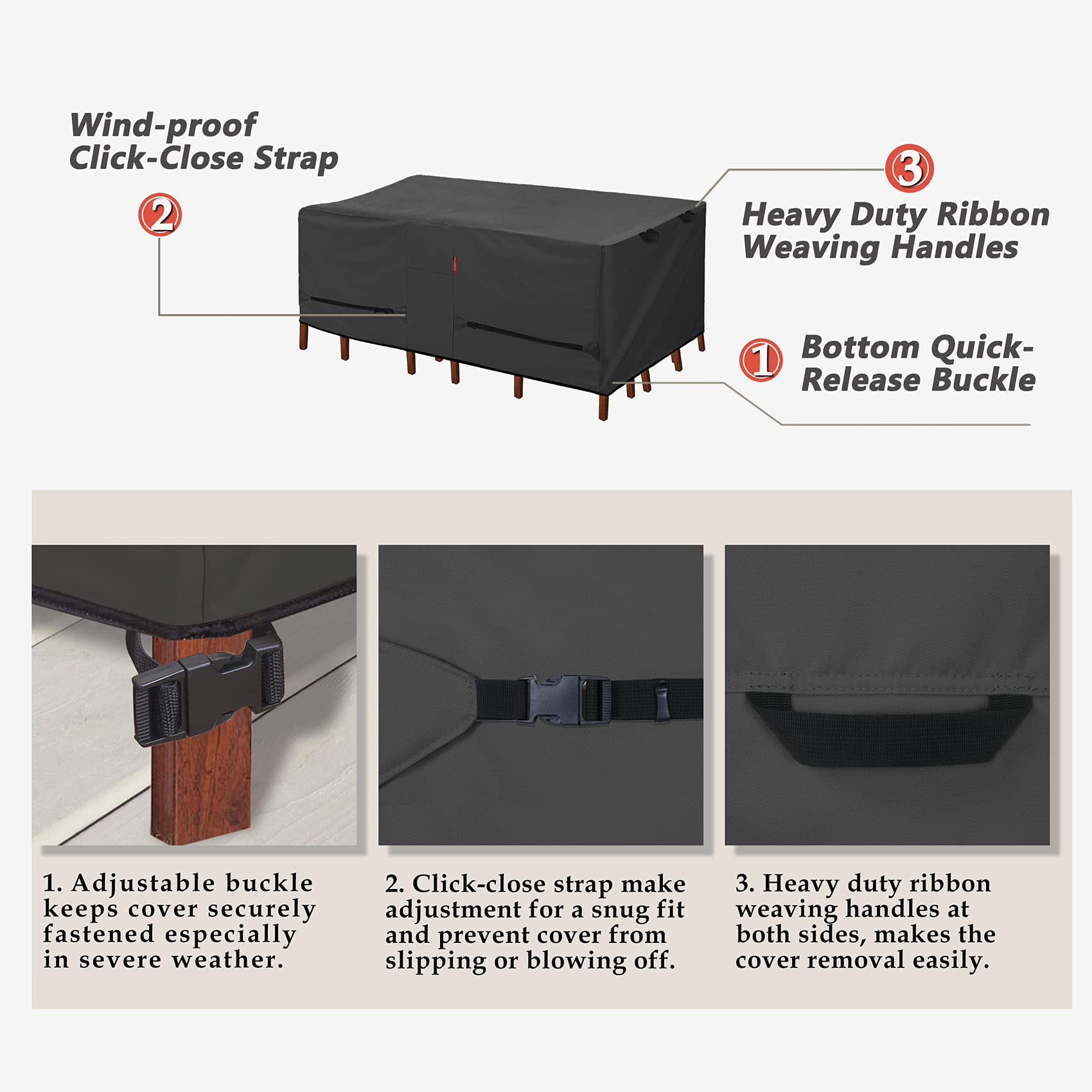 Porch Shield double-stitched sealed seams prevent leaks