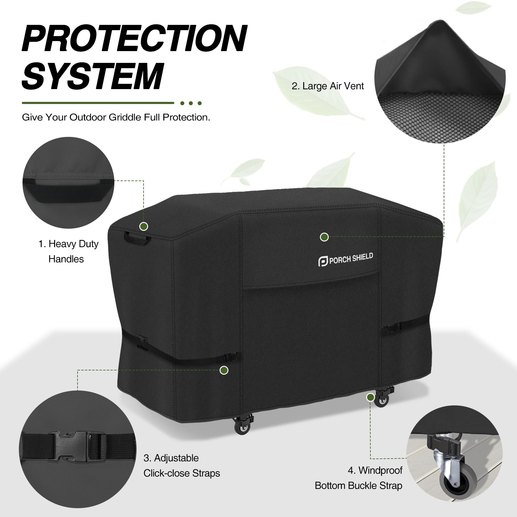 Porch Shield durable double-stitched seams resist outdoor wear