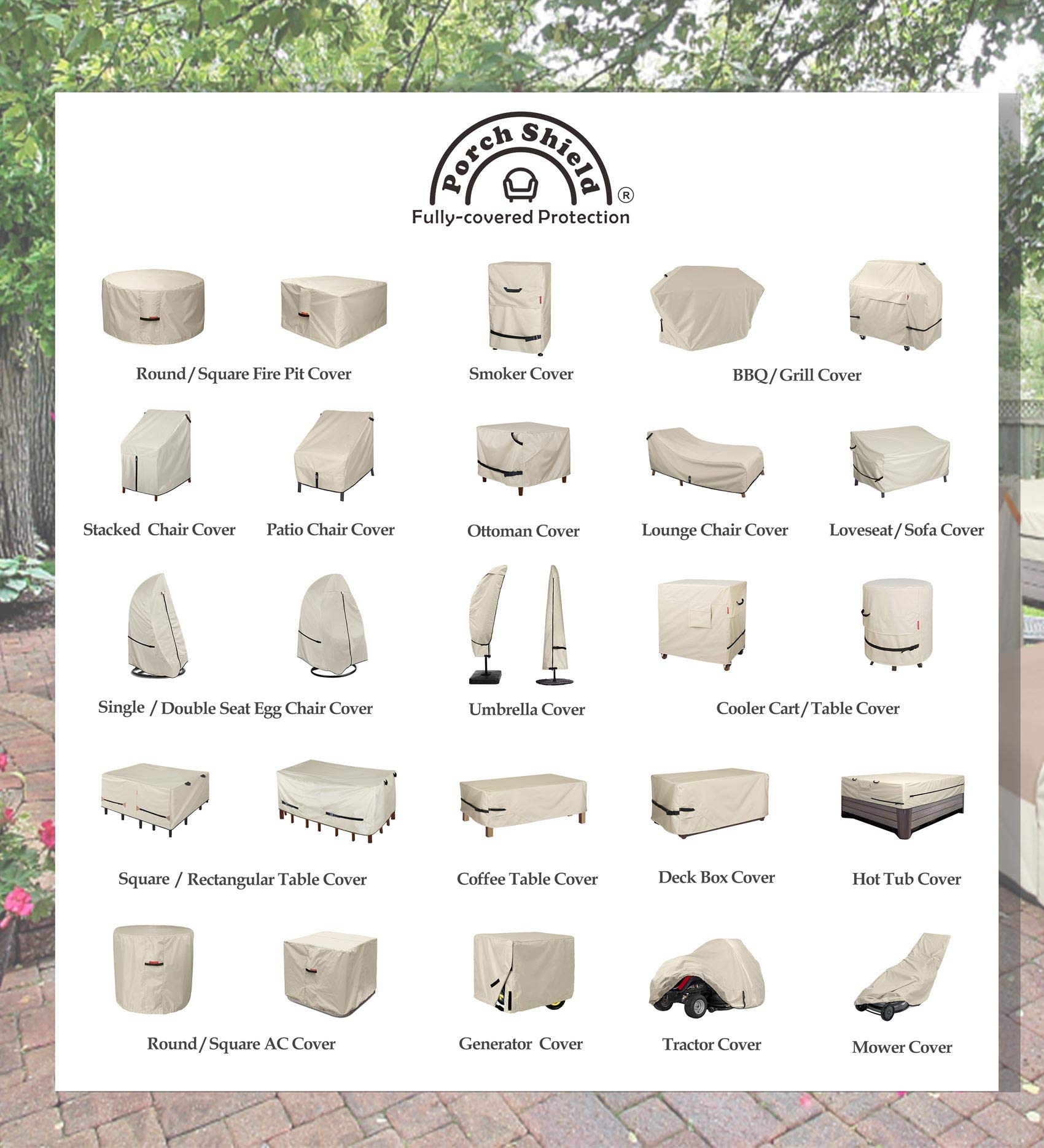 Porch Shield rugged handles aid easy installation and removal.